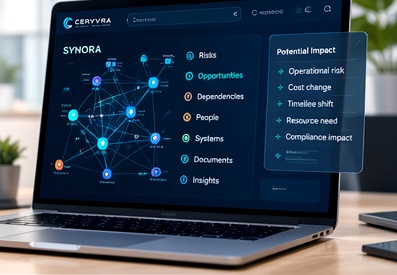 Executive using an organizational intelligence dashboard